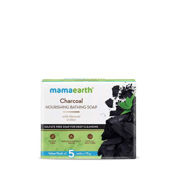 Mamaearth Charcoal Nourishing Bathing Soap With Charcoal and Mint for Deep Cleansing